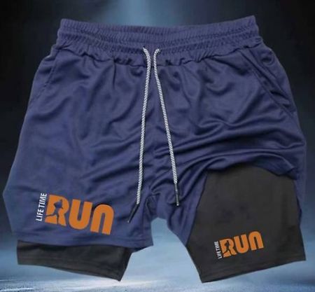 Doppellagige Sportshorts, blau, Grösse L (Neuware)