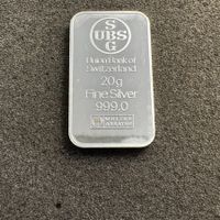 20 gramm Silber Barren Schweiz UBS Bank
