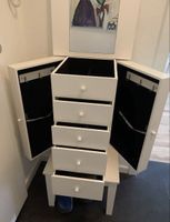 Schmuckschrank weiss mit Spiegel und Schubladen