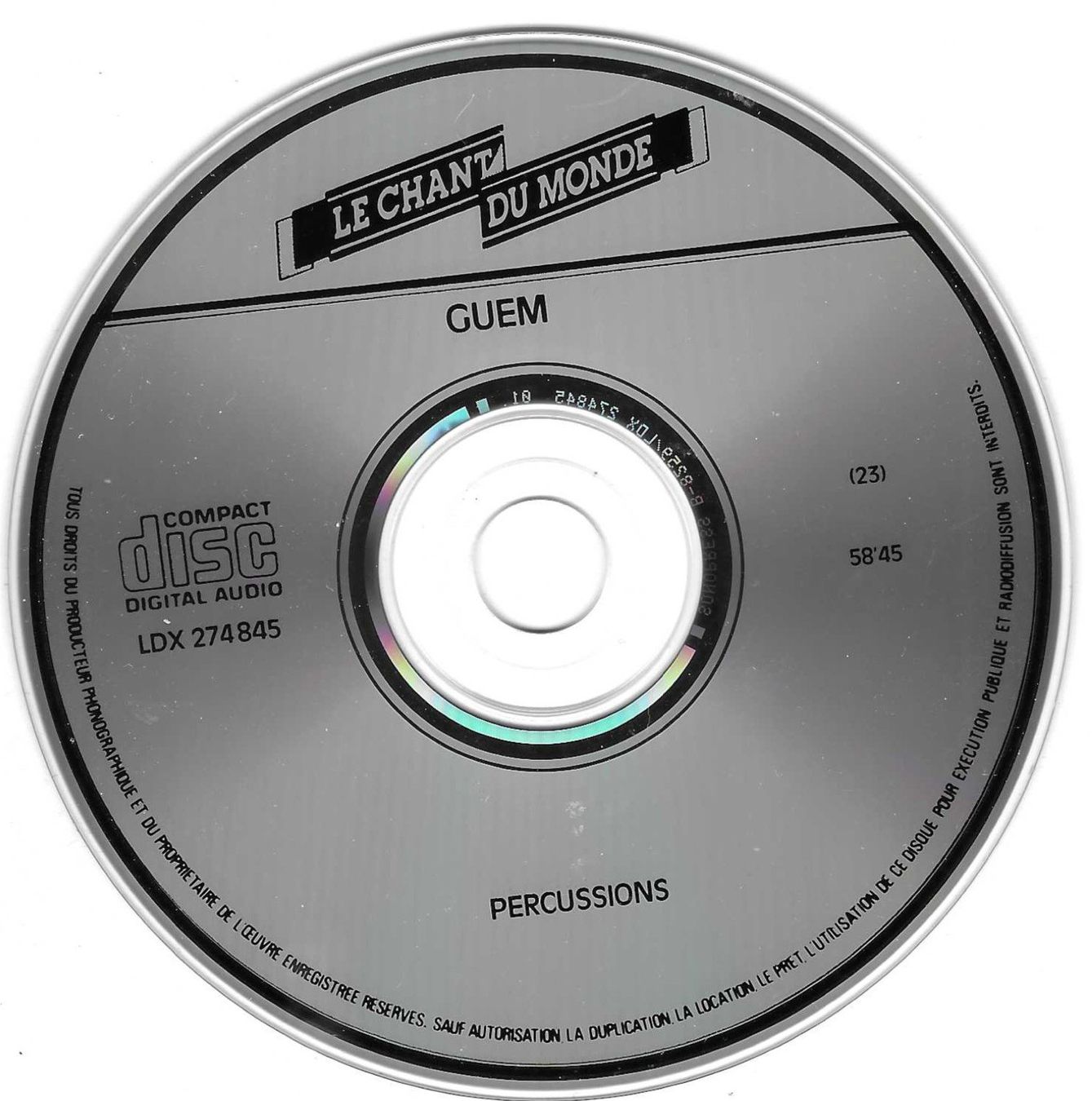 CDs: GUEM  -  PERCUSSIONS – D'occasion à Bex par Giorgiob 2