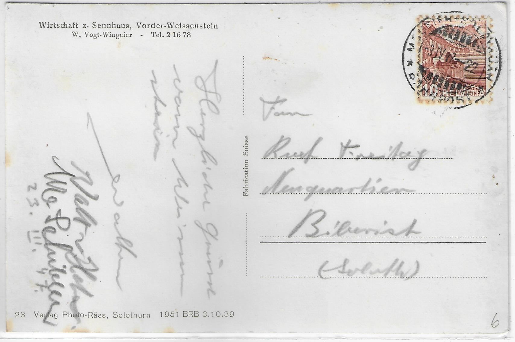 Cartoline postali: Wirtschaft z. Sennhaus - Vorder- – Usato da Ettingen venduto da Kartenplanet 1