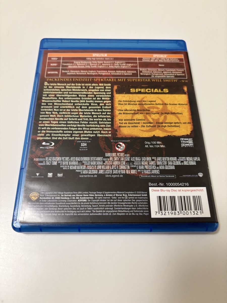 Tutti i DVDs: Will Smith - I Am Legend - Blu-Ray – Usato da Luzern venduto da Armastra 1