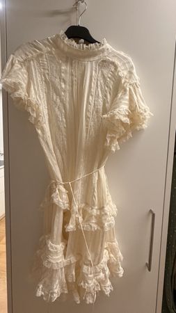 Zimmermann Kleid weiss mit Spitze und Rüschen neuwertig
