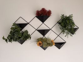 Moderne Wanddeko mit Pflanzenhaltern – Metall