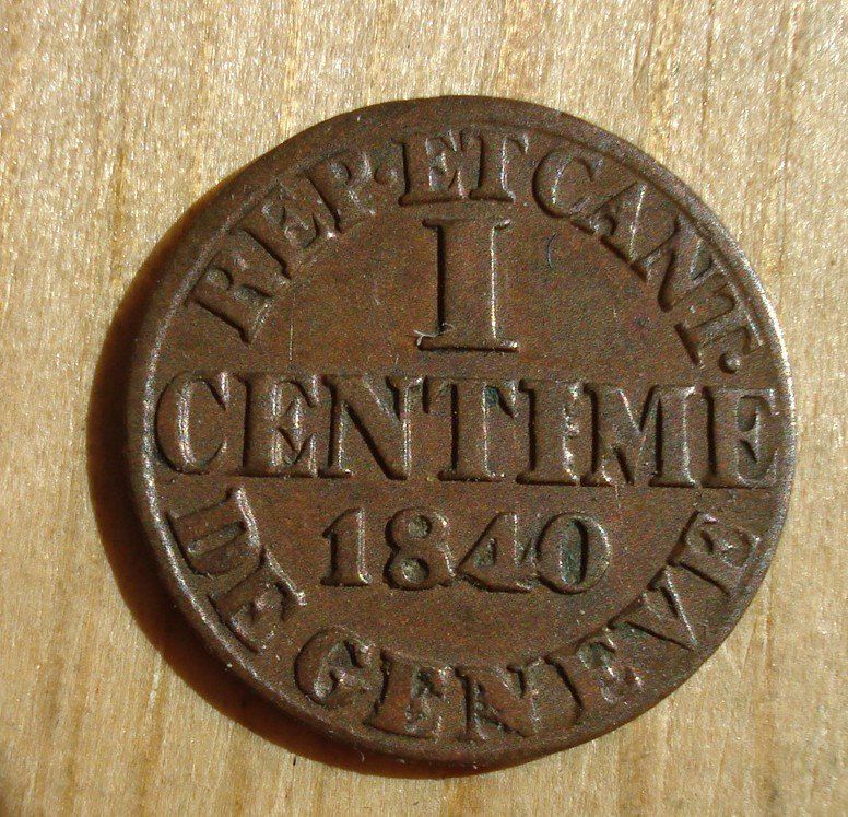 Tutti le monete: (D3) Genève 1 Centime 1840 – Usato da Erlach venduto da Net-Coins