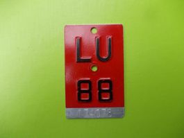 Velonummer / Fahrradnummer LU 88