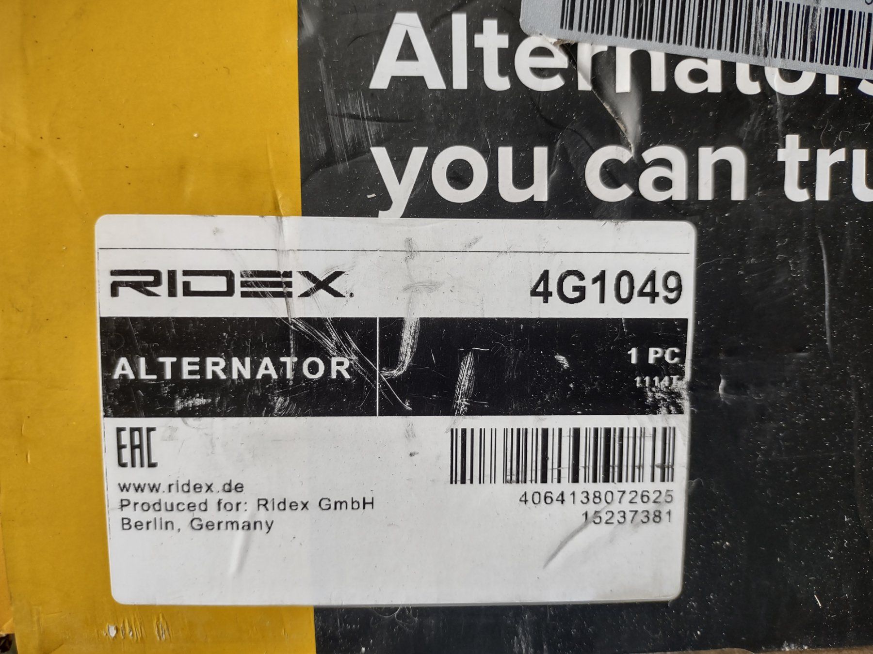 Generatori di corrente: Generator E3-Parts 4G1049 Ridex – Nuovo e nell'imballaggio originale da Oberbipp venduto da A.B.M. 1