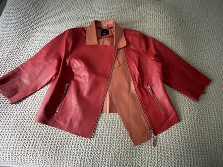 Lederjacke Madeleine rot Grösse 44 schöner Zustand