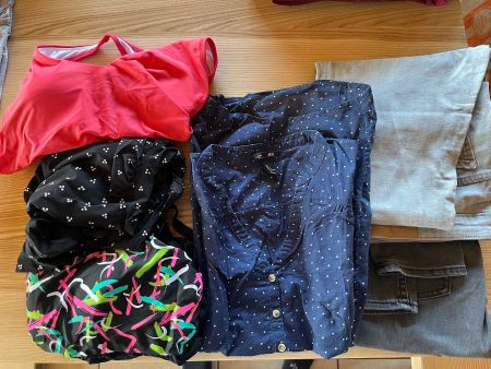 Umstandsmode Gr. L, Bademode, Bluse, Hosen
