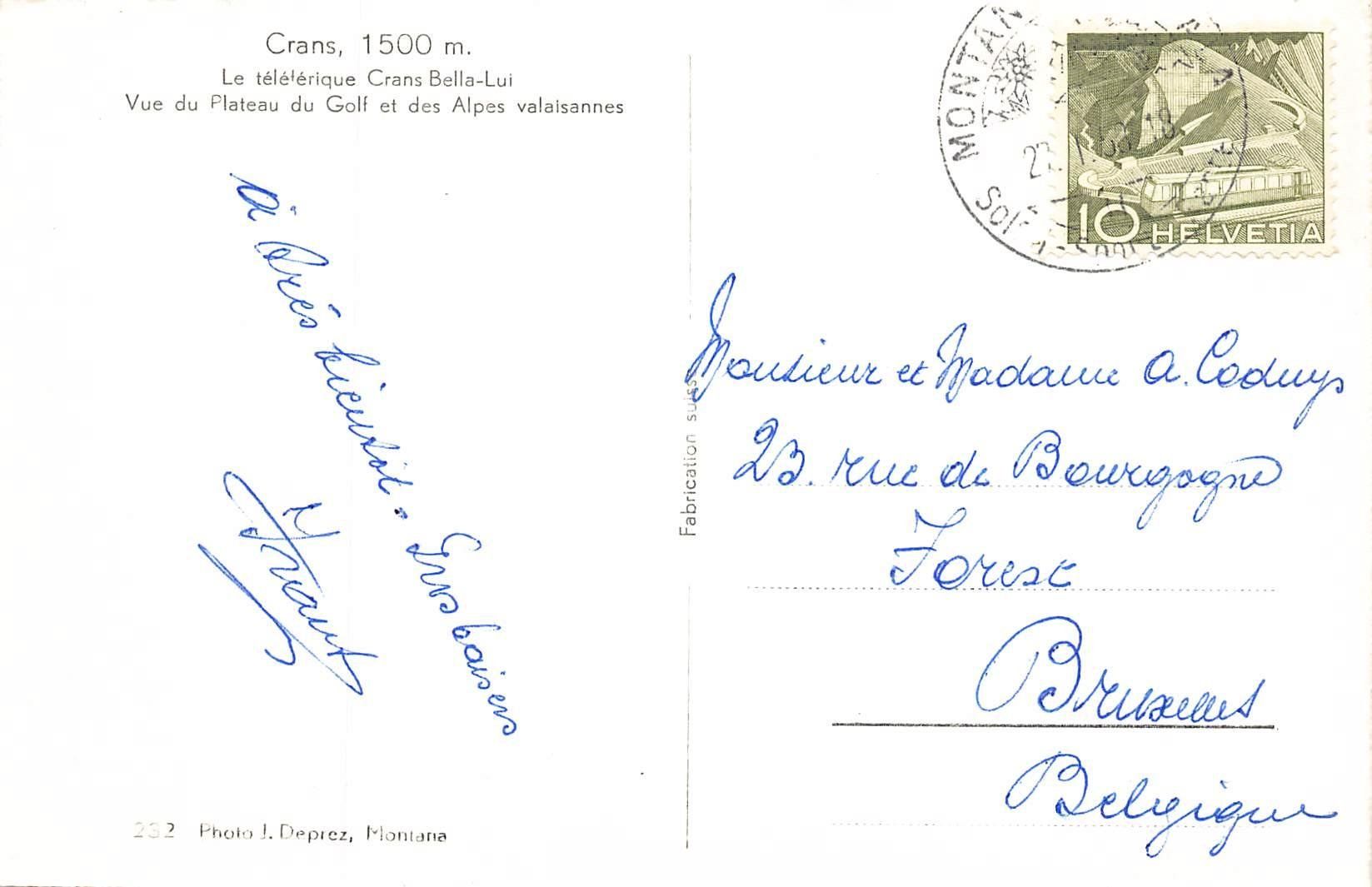 Cartoline postali: Crans Gondelbahn Bella Lui – Usato da Bichelsee venduto da Gloeckner 1