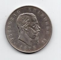(127) Italien, 5 Lire, 1876, vz
