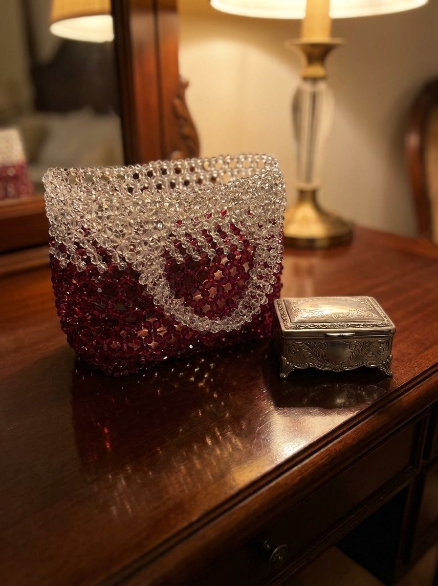 Borse da donna: Handarbeit Glitzernde Handtasche aus Kristallperlen – Nuovo e nell'imballaggio originale da canobbio venduto da barbarb 6