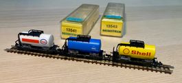 3er-Set Minitrix Spur N Kesselwagen Shell/Aral/Esso OVP