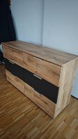 Kommode Sideboard Eiche/Schwarz  130 × 80 × 40 cm