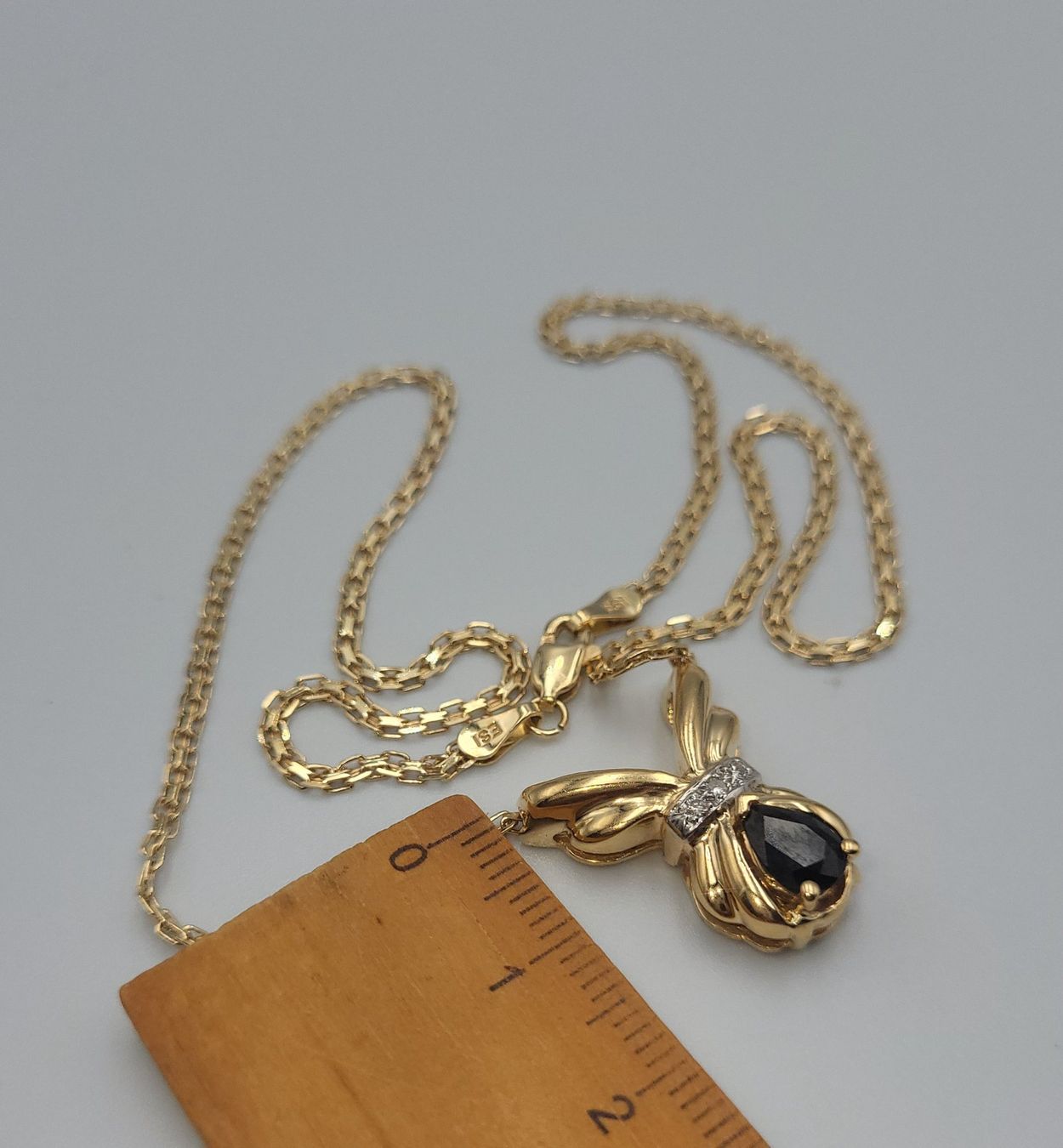 Catenine: Gold 585 Collier Mit Diamanten und Saphir – Usato da Wald ZH venduto da Dasilver