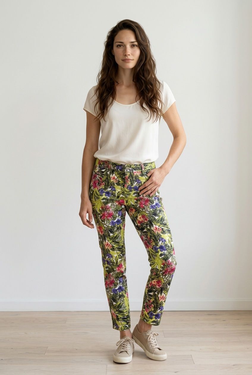 Hosen: Hose mit Blumenmuster – Neu (gemäss Beschreibung) aus Leuk-Stadt von 2thcircle 1