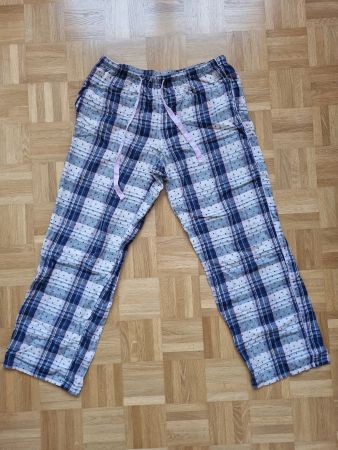 Victoria's Secret Pyjamahose, in blautönen kariert, Grösse M