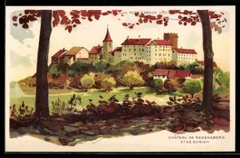 Lithographie Regensberg, Chateau de Regensberg, Schloss