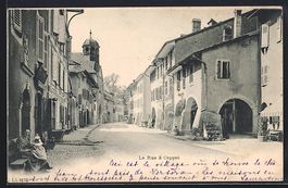 Coppet, La Rue, Strassenpartie im Sonnen