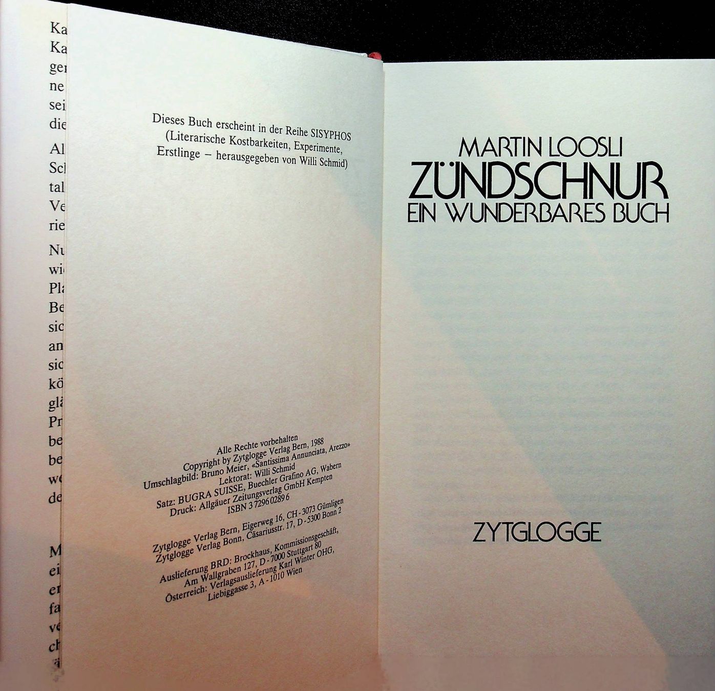 Bücher: Martin Loosli Zündschnur Ein wunderbares Buch – Gebraucht aus Reitnau von Zaomir 1