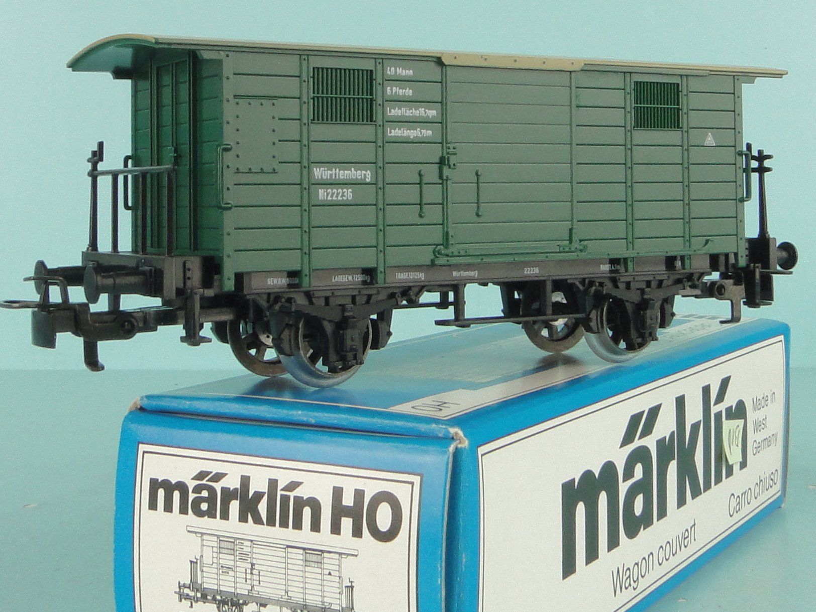 Märklin Modellini di ferrovie: Märklin 4685 Gedeckter Güterwagen – Usato da Bülach venduto da cann11 2