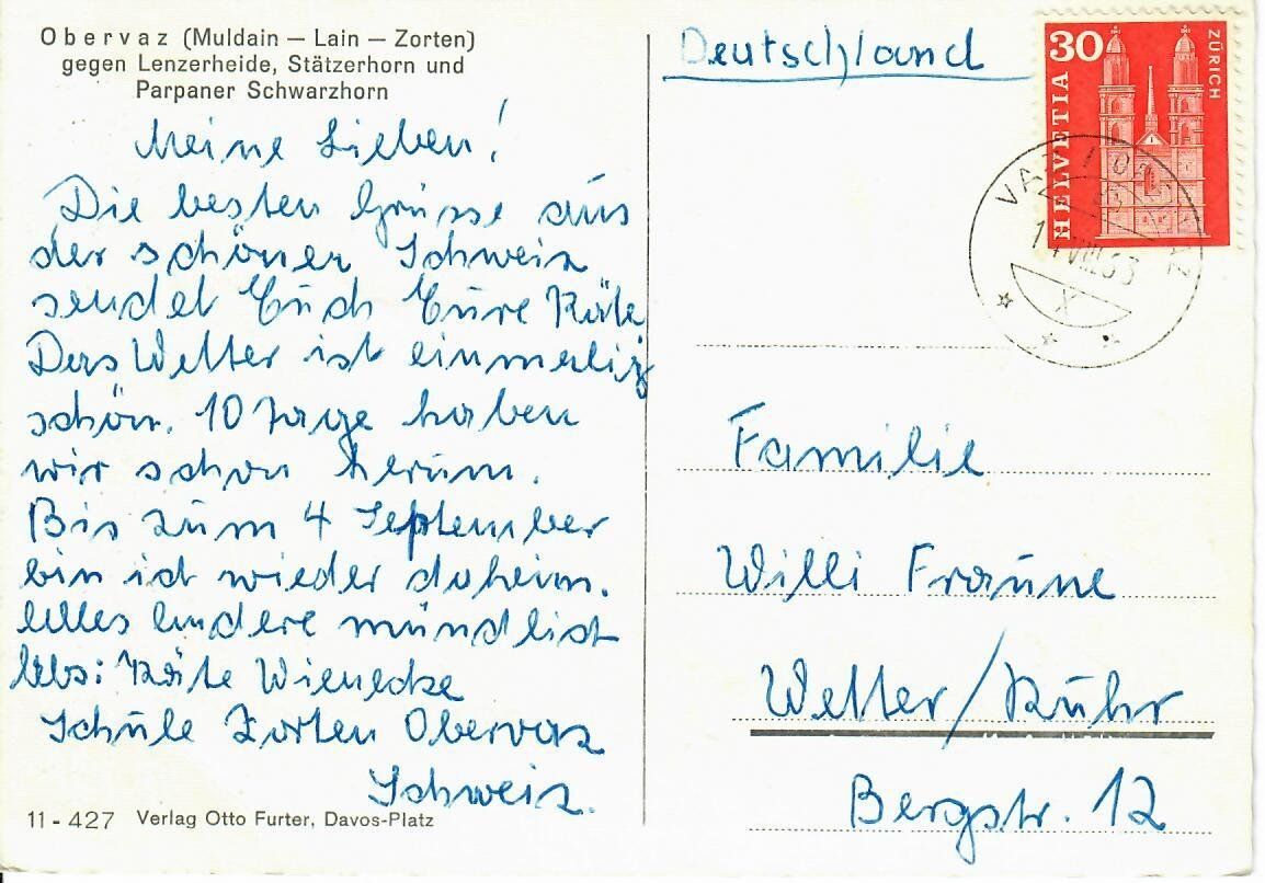 Cartes postales: Obervaz – D'occasion à Hochdorf par Ziegel-16 1