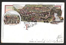 Faido farbige Lithografie Chalet Belgeri und Gesamtansicht