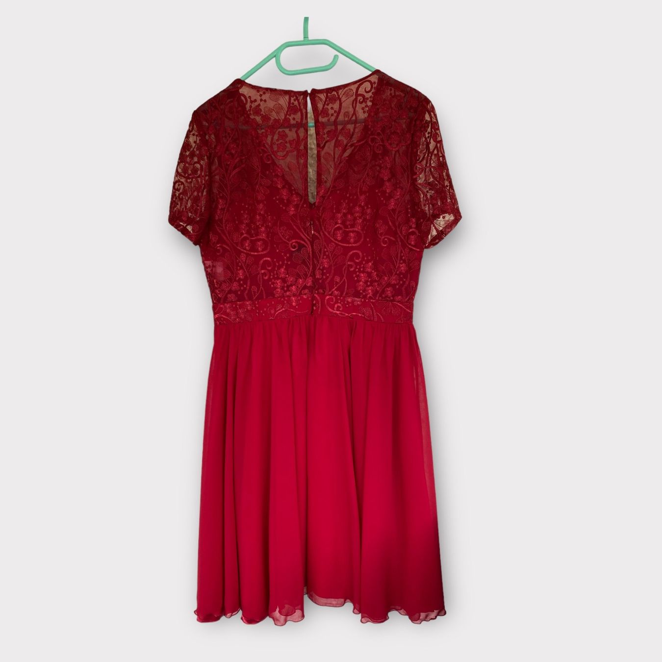 Vestiti: Rotes Abendkleid mit Spitzenoberteil – Usato da Ottikon venduto da lo99