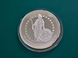 Silber-Gedenkmünze Helvetia 150 Jahre Annos Nummus - Luzern