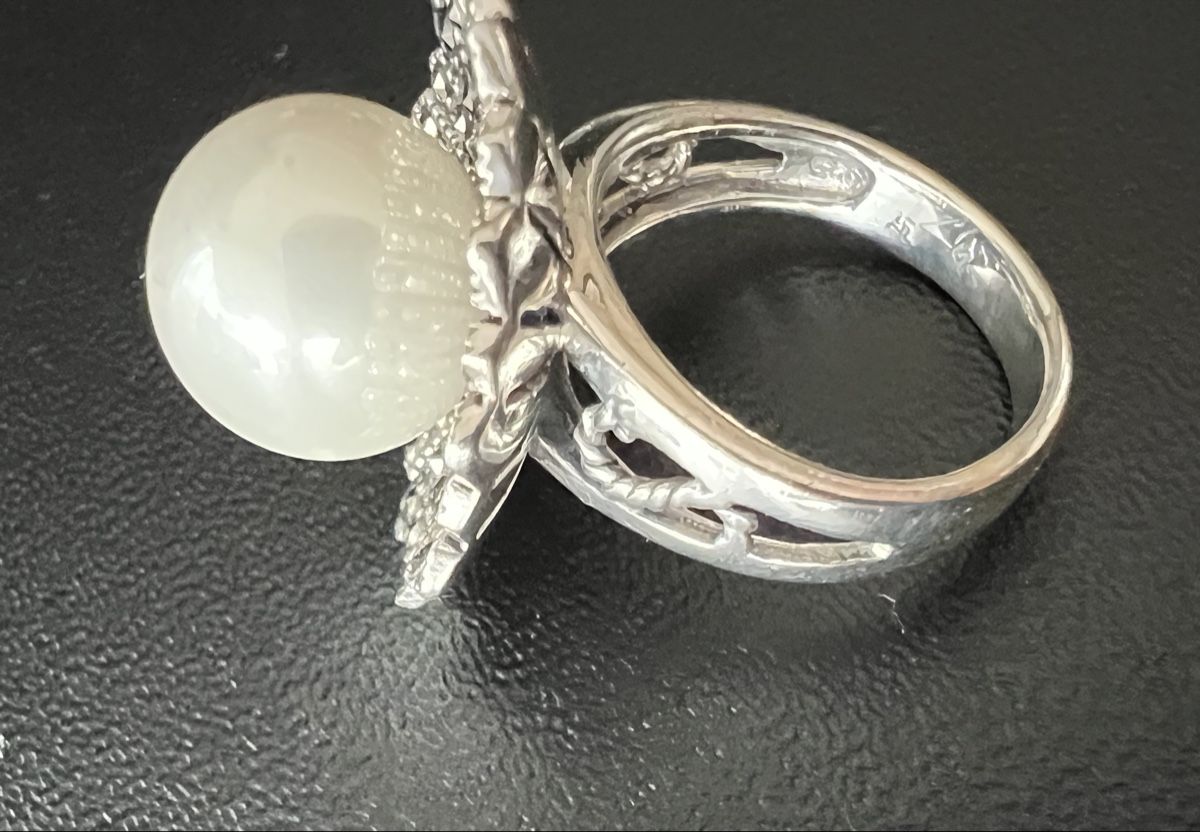 Ringe: Silber Ring mit Perle und Markasiten Gr. 52 – Neu und originalverpackt aus Münsingen von Krone75 3