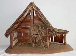 Krippe zu Huggler Serie Christnacht 14cm von Heimatwerk 1974