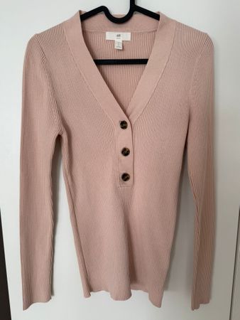 H&M 2 Strickoberteile, rosa und beige, Grösse S