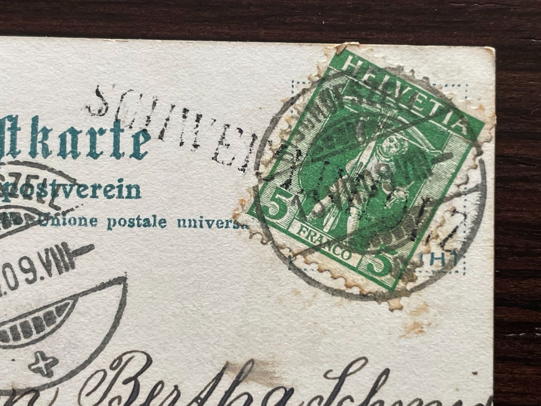 Cartoline postali: BISCHOFSZELL Kirche, STABSTEMPEL SCHWEIZERHOLZ, 1909 – Usato da Wald ZH venduto da TLILEF 2