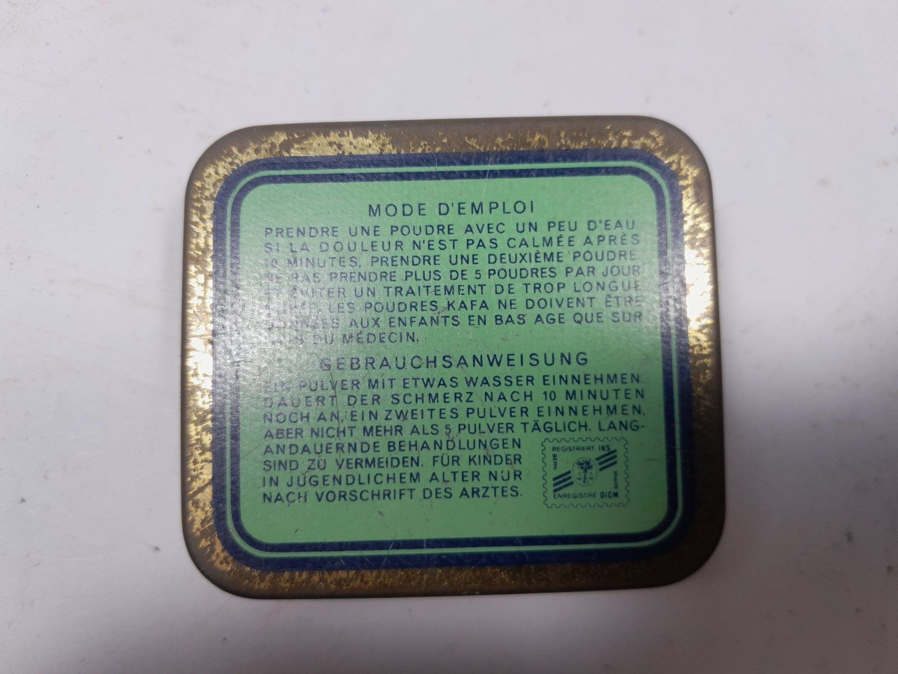 Barattoli: Antike Blechdose - Poudres Kafa Pulver – Usato da Männedorf venduto da Bel-view 2