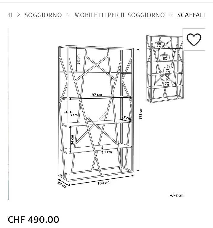 Regale: Libreria in metallo  cromato moderno – Gebraucht aus Lugano von dir_5287 1