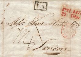 Prag 1841, Brief nach London an Bankier Huth.