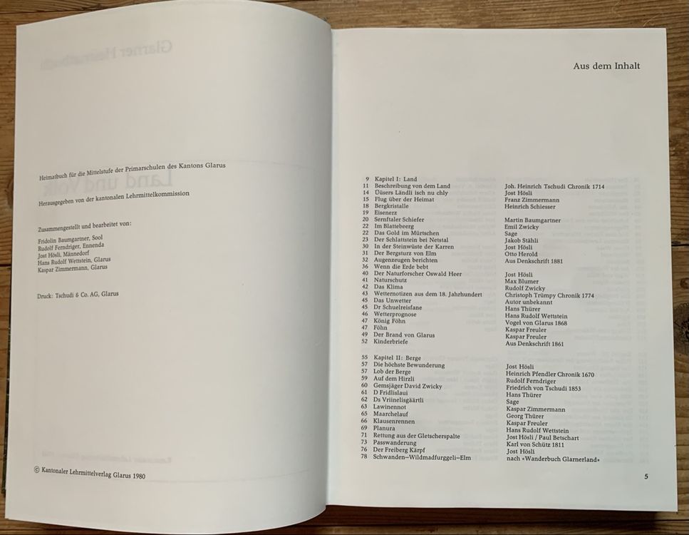 Glarner Heimatbuch Land und Volk 2