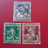 1916, Pro Juventute: J4-J6, saubere Stempel, Kat: 100.-