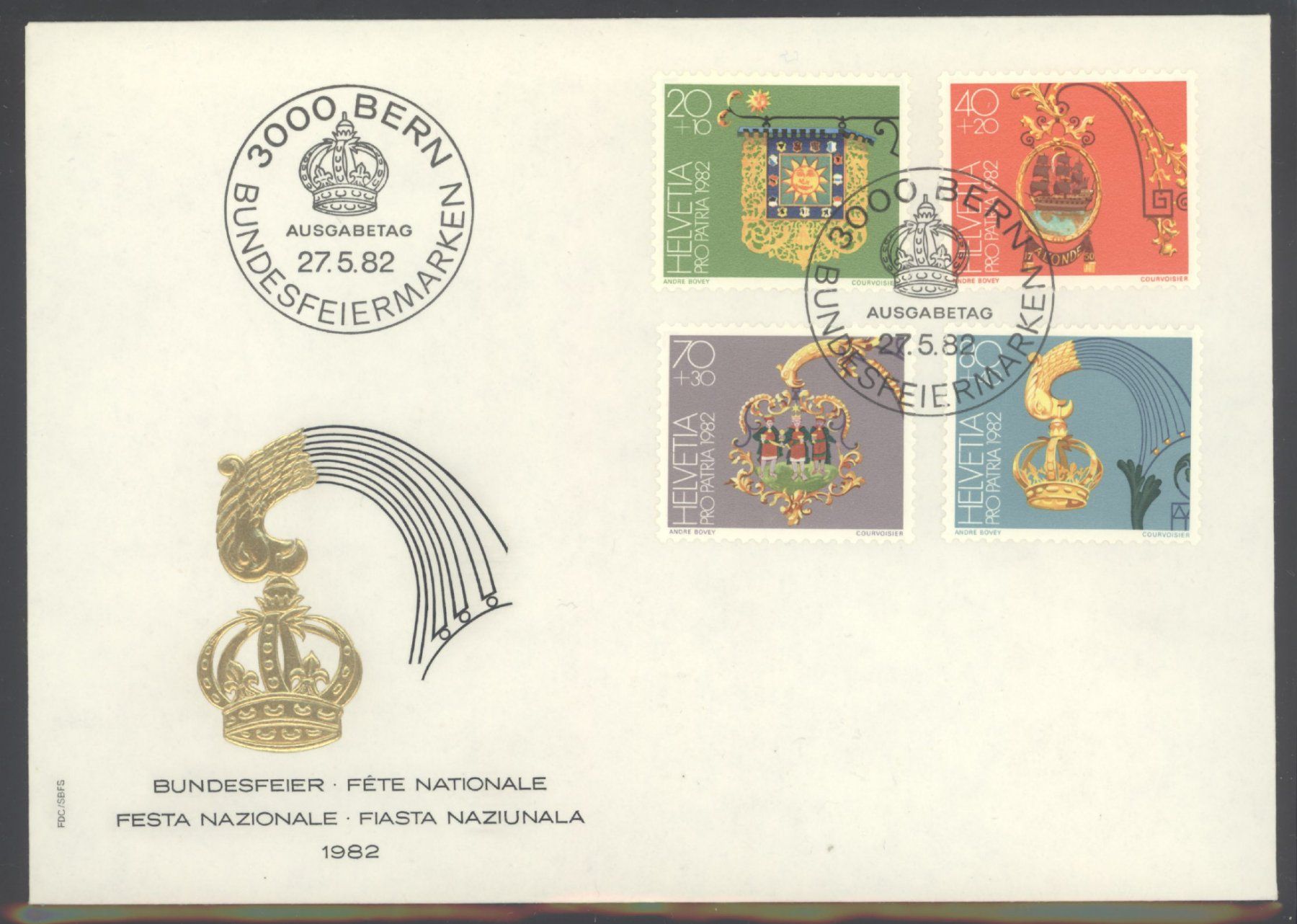 Tutti i francobolli: 1982, Pro Patria, FDC – Usato da Willisau venduto da Vollstempel