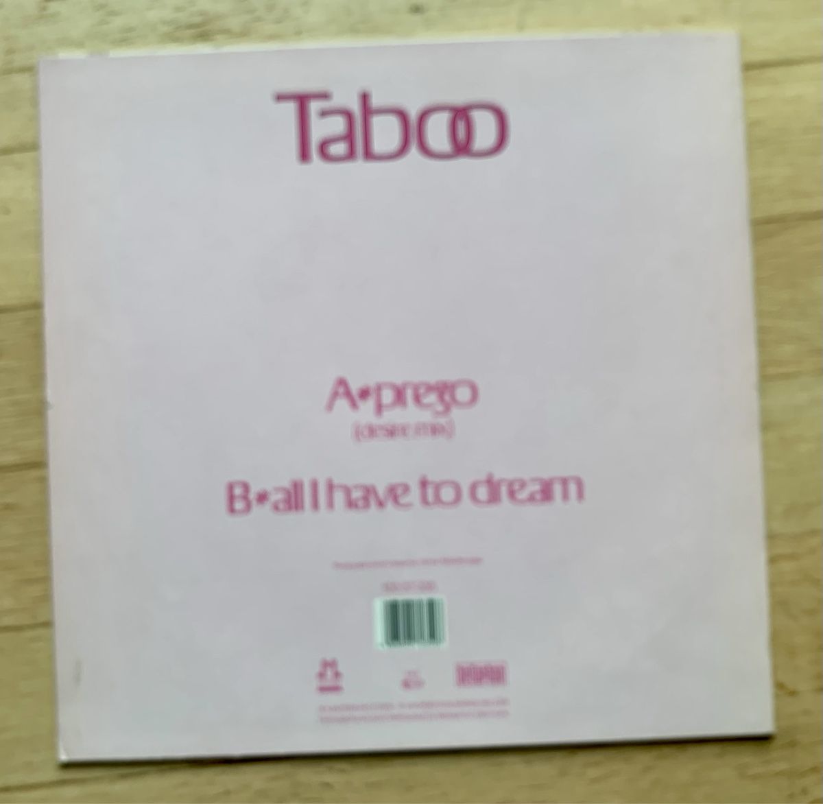 Dischi in vinile: Taboo Prego 12"Maxi – Usato da Zürich venduto da Fieber 1