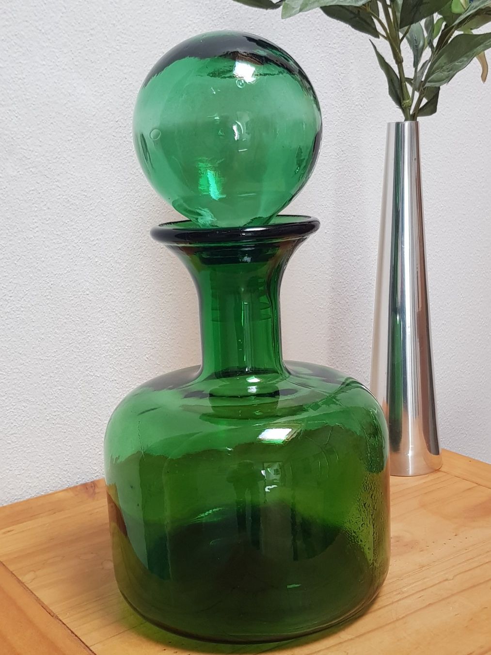 Caraffe: Vintage grüne Glaskaraffe-Dekanter – Usato da Lengnau BE venduto da Mango888 3