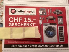 Gutschein Nettoshop 15.- ab 150.-