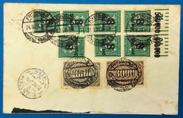 FDC (Bedarfserhaltung) der Michel-No. 278X vom 24. 8. 1923