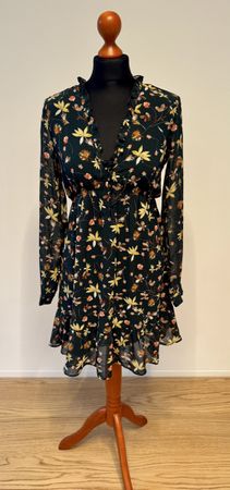 Apricot Herbstkleid grün Blumenmuster Grösse 38