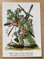 Lustige Militär Postkarte "abgekämpft" Naef, Humor Schweiz