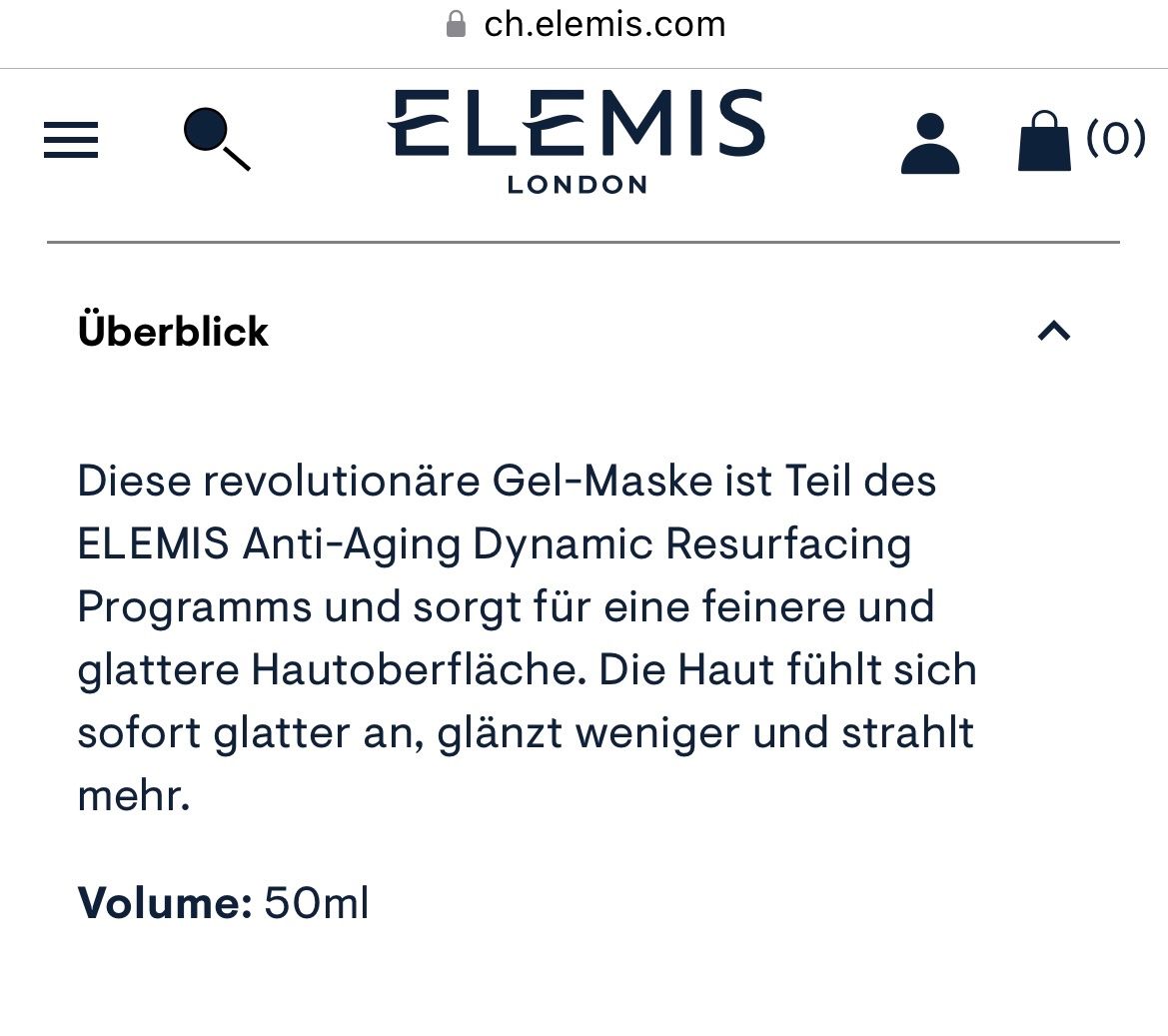 Elemis Cura del viso: ELEMIS DYNAMIC RESURFACING GEL MASK 50ml. Ladenpreis CHF90.. – Nuovo e nell'imballaggio originale da Zürich venduto da deruja 8