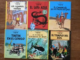 Lot 6 Tintin en espagnol 4 souples et 2 cartonnées
