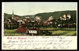 AK Burgdorf, Ortsansicht mit Schloss und Kirche