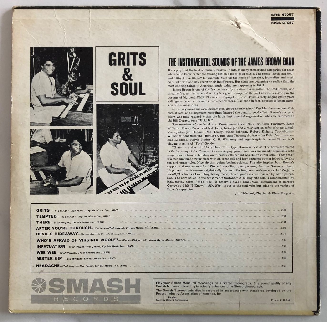 Schallplatten: JAMES BROWN - GRITS & SOUL – Gebraucht aus Poliez-Pittet von Newtown-Records 1