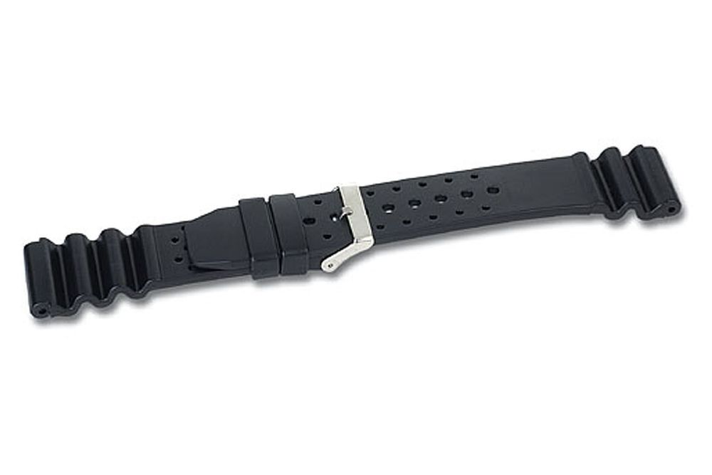 Uhrenband PVC schwarz 22mm Robust, für Salz- und Süsswasser 2